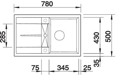 BLANCO METRA 45S Silgranit mosogató dugókiemelővel, antracit 513035 (K)