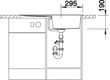 BLANCO METRA 5S Silgranit mosogató szűrőkosárral, alumetál 513204