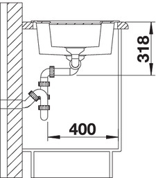 BLANCO METRA 6 Silgranit mosogató dugókiemelővel, fehér 516157 (K)