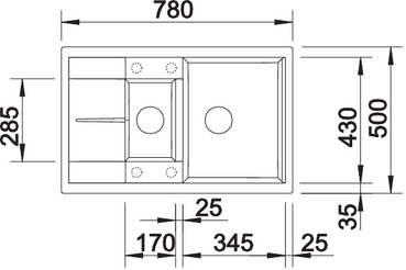 BLANCO METRA 6S COMPACT Silgranit mosogatótál dugókiemelővel, tartufo 517353