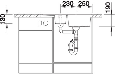 BLANCO METRA 6S COMPACT Silgranit mosogatótál dugókiemelővel, fehér 513468