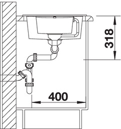 BLANCO METRA 6S COMPACT Silgranit mosogatótál dugókiemelővel, pezsgő 513938