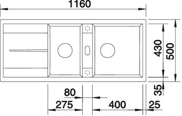 BLANCO METRA 8S Silgranit mosogató dugókiemelő nélkül, antracit 513071 (K)