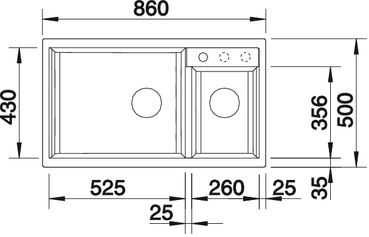 BLANCO METRA 9 Silgranit mosogató dugókiemelő nélkül, alumetál 513268