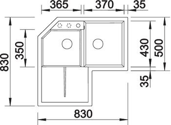 BLANCO METRA 9E Silgranit mosogató dugókiemelő nélkül, antracit 515576