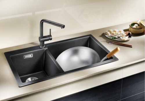 BLANCO PLEON 9 Silgranit mosogató dugókiemelő nélkül, alumetál 523059