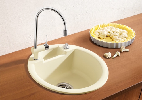 BLANCO RONDO PRO Silgranit mosogató dugókiemelővel (halványszürke, #515211)