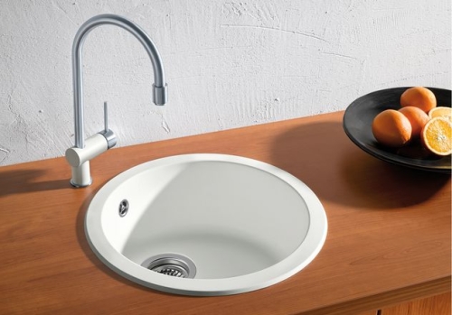 BLANCO RONDO Silgranit mosogató dugókiemelő nélkül (pezsgő, #513922)