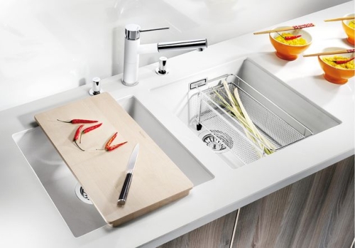 BLANCO SUBLINE 400-U Silgranit aláépíthető mosogató dugókiemelő nélkül (gyöngyszürke, #520654)