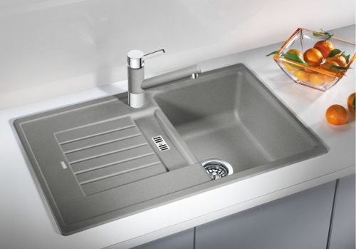 BLANCO ZIA 45S Silgranit mosogató dugókiemelővel (gyöngyszürke, #520626)