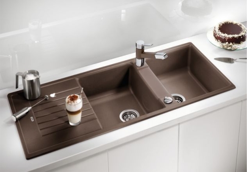 BLANCO ZIA 8S Silgranit mosogató dugókiemelővel (jázmin, #515588)