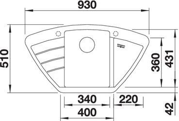 BLANCO ZIA 9E Silgranit mosogató dugókiemelővel, fehér 514750 (K)
