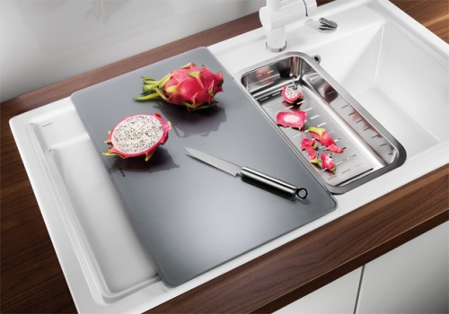 BLANCO ZENAR 45S Silgranit mosogató dugókiemelővel tartozékokkal (jázmin Jobbos medence, #516653)