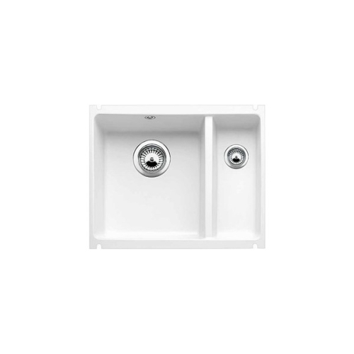 BLANCO SUBLINE 350/150-U kerámia PuraPlus aláépíthető mosogató (vanília, #514526)