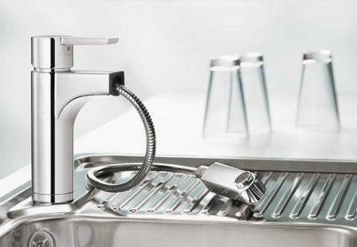 BLANCO PYLOS-S króm kihúzhatófejes mosogató csaptelep (króm / magasnyomású, #512991)