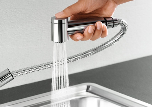 BLANCO TIVO-S króm kihúzható zuhanyfejes mosogató csaptelep (króm / magasnyomású, #517648)