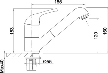 BLANCOVITIS-S króm kihúzhatófejes mosogató csaptelep (króm / magasnyomású, #515583)