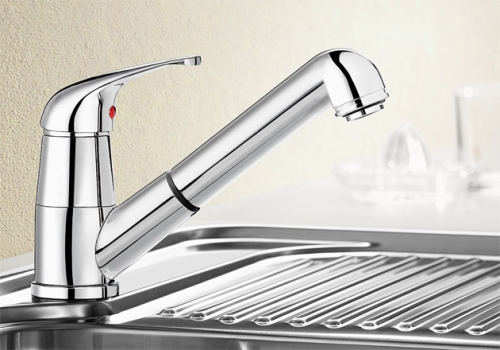 BLANCOVITIS-S króm kihúzhatófejes mosogató csaptelep (króm / magasnyomású, #515583)