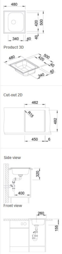 BLANCO LIVIT 45 18/10 rozsdamentes mosogató 514785