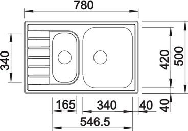 BLANCO LIVIT 6S COMPACT 18/10 rozsdamentes mosogató (fényezett, #515117)