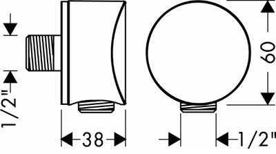 Hansgrohe Fixfit S fali csatlakozó csatlakozó visszafolyásgátlóval 27456 000 (27456000)