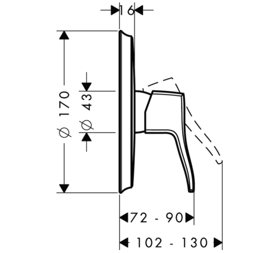 Hansgrohe Metris Classic falsík alatti zuhany csaptelep 31676 000 (31676000)