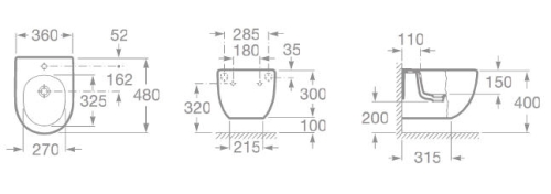 Roca Meridian kompakt fali bide 7357246000 (A357246000)