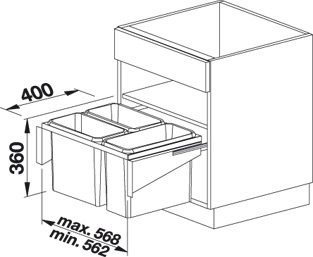 BLANCOSELECT LUXON 60/4 hulladéktároló (Systema fedlappal, #516575)