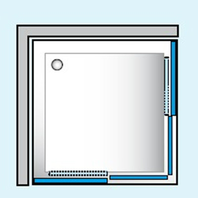 Roltechnik Sani Pro HGS2 szögletes zuhanykabin (77,5-80 cm, króm, Transparent, #223-8001000-00-02)