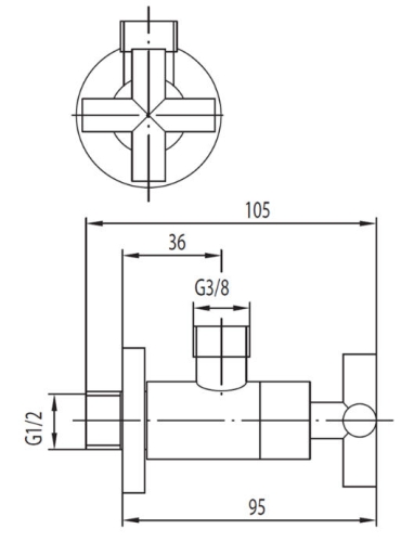 Armatura Symetric 244-030-00 sarokszelep