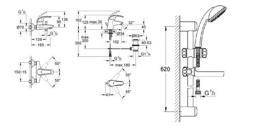 Grohe Eurosmart kád csomag 116936
