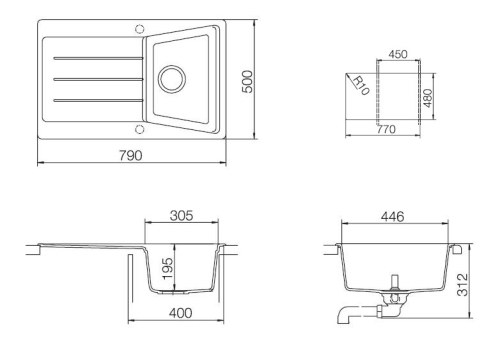Teka Lumina 40 B TG gránit mosogató * (Metálfekete, #40144103)