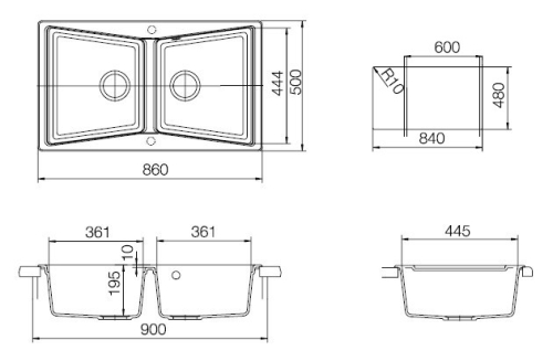 Teka Lumina 90 B TG gránit mosogató, Homokbézs 40144300
