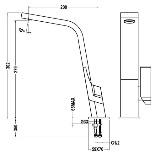 Teka Icon IC 915 N fekete mosogató csaptelep 33.915.02.0N (33915020N)