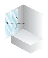 Kolpa-San Sole TP 112 kádparaván (112 cm, Silver brill (jobbos), Edzett chincilla üveg, #701520)