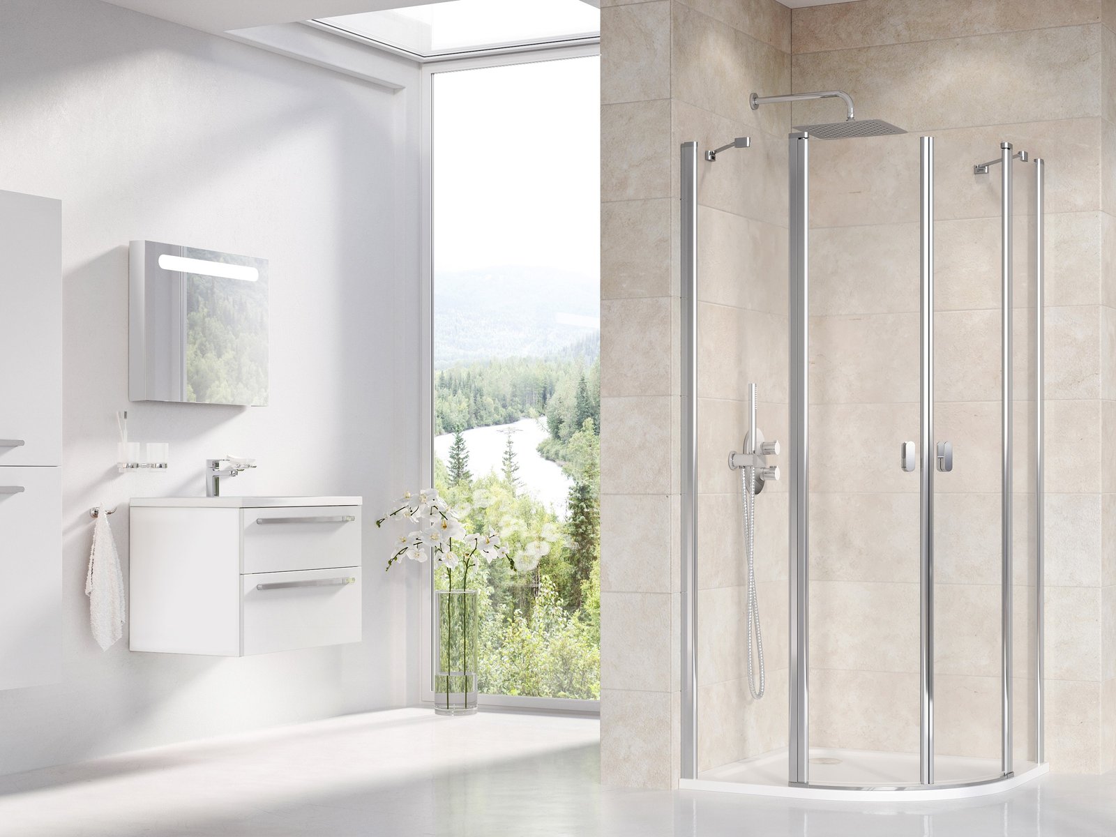 Ravak Chrome CSKK4 90x90 cm zuhanykabin Transparent üveggel, krómhatású 3Q170C00Z1