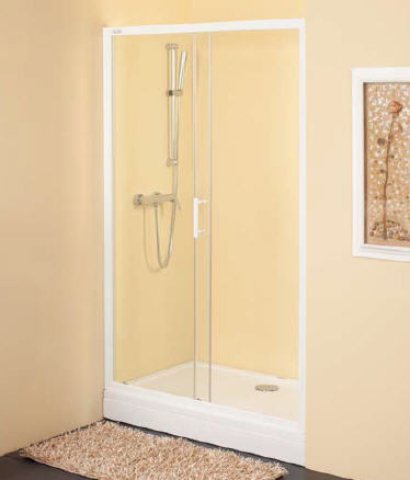 Kolpa-San Q-Line TV/2D 120/S zuhanyajtó 2 db U profillal (117-120 cm, fehér, átlászó, #537270)