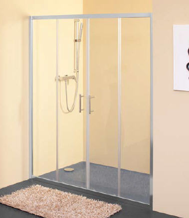 Kolpa-San Q-Line TV/4D 140/S zuhanyajtó 2 db U profillal (chinchilla, 138-140 cm, silver, #537340)