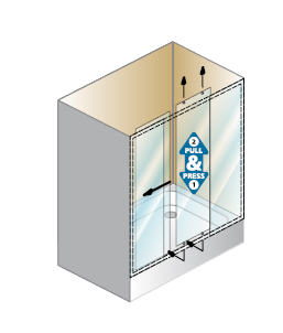 Kolpa-San Q-Line TV/4D 170/S zuhanyajtó 2 db U profillal  (chinchilla, 168-170 cm, fehér, #537410)