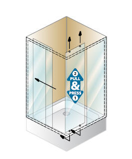 Kolpa-San Q-Line TKK 80x100 szögletes zuhanykabin