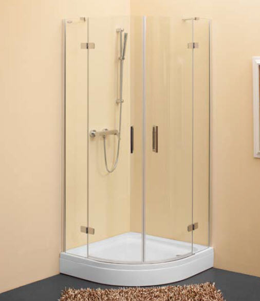 Kolpa-San Terra TKP negyedköríves zuhanykabin (átlátszó, króm, 100x100 cm, #527420)