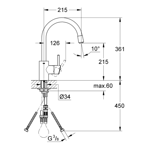 Grohe Concetto 32663 000 egykaros mosogató csaptelep (32663000)