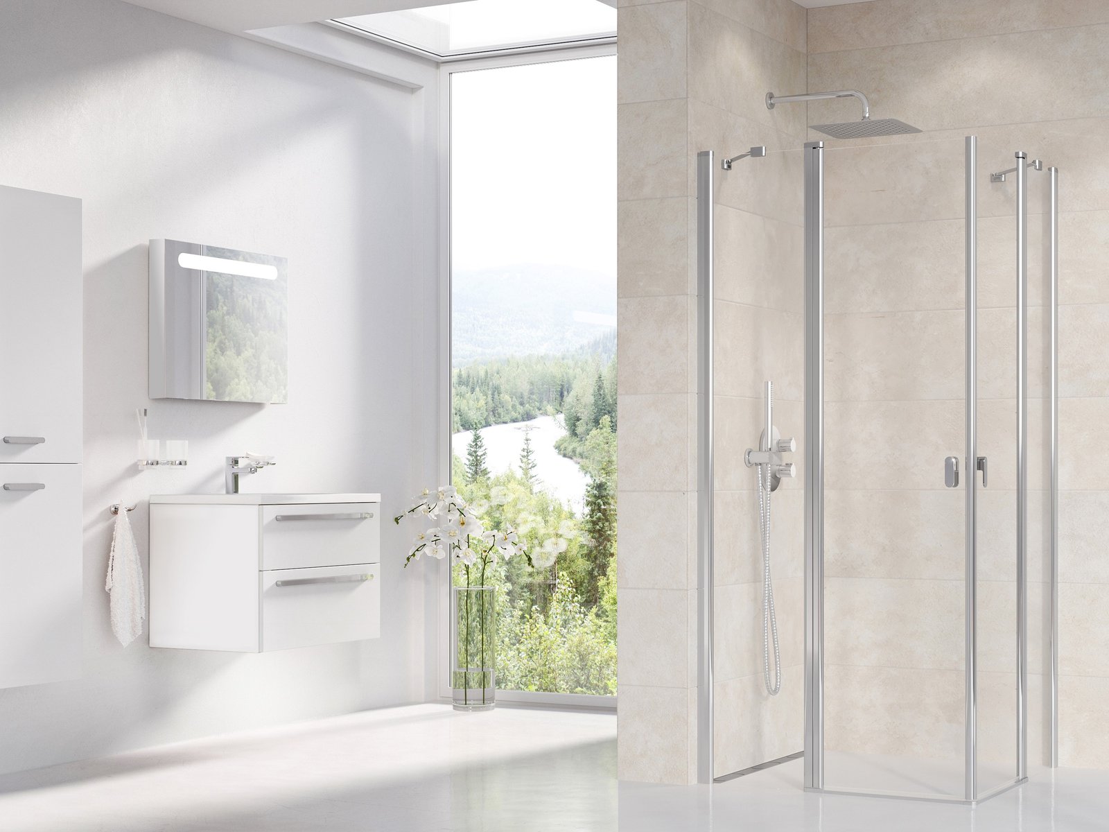 Ravak Chrome CRV2 100 cm zuhanykabin ajtó Transparent üveggel, krómhatású 1QVA0C00Z1