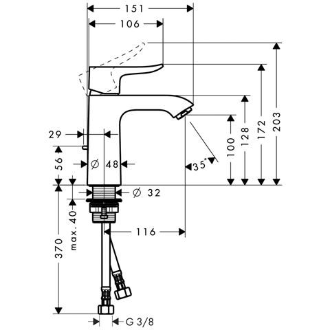 Hansgrohe Metris 110 CoolStart mosdócsaptelep 31121 000 (31121000)