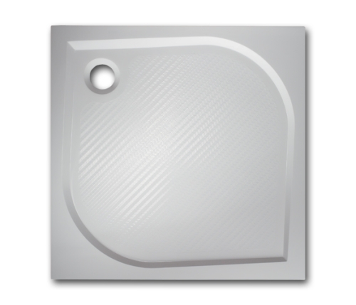 Hopa Burgas négyzet alapú öntött márvány zuhanytálca (100x100 cm, Előlapos)