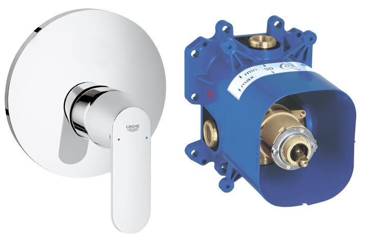 Grohe Eurosmart 19383 000 Cosmopolitan falsík alatti zuhanycsaptelep külső rész+Grohe Rapido E 35501 000 Falba sülly. kád-zuhany csaptelep belsőrész