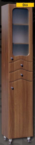 Guido S-1010 üvegajtós fürdőszobaszekrény (light walnut)