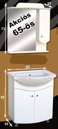 Guido 65-ös fürdőszobabútor (medium walnut)