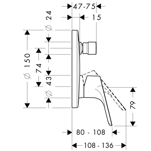 Hansgrohe Focus E2 falsík alatti színkészlet beépítőtesttel SZP-HG6 (31945000, 01800180)