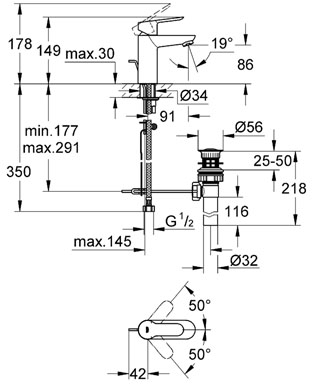 Grohe BauEdge 23356 000 Egykaros mosdócsaptelep + BauEdge 23333 000 Egykaros fali zuhanycsaptelep + Tempesta 28593 003 Zuhanygarnitúra